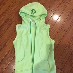 Lime green Lululemon zip up vest